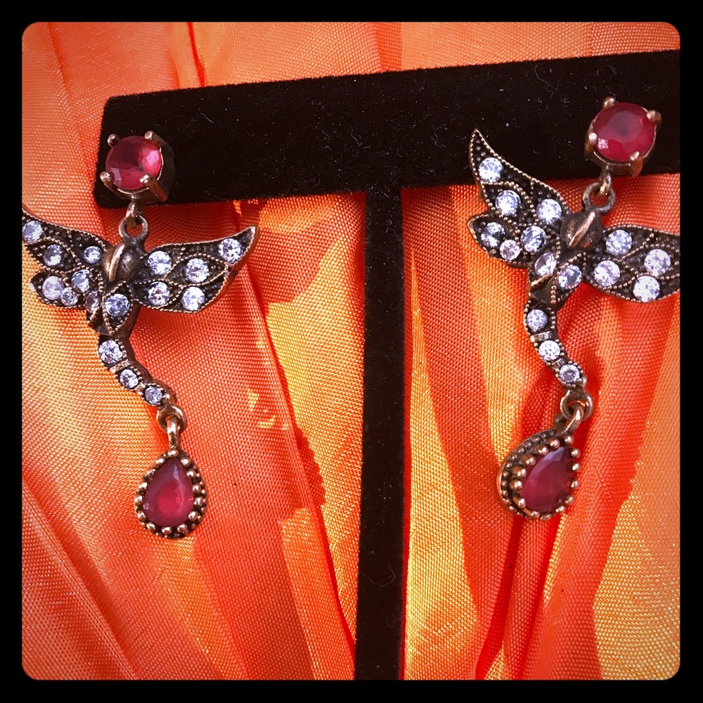 Sterling silver and Garnet earrings